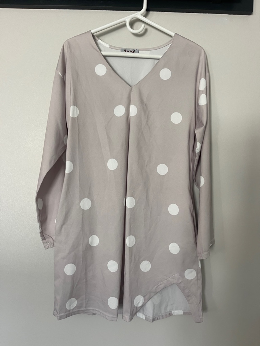 Kissys Soft Taupe V-Neck Top